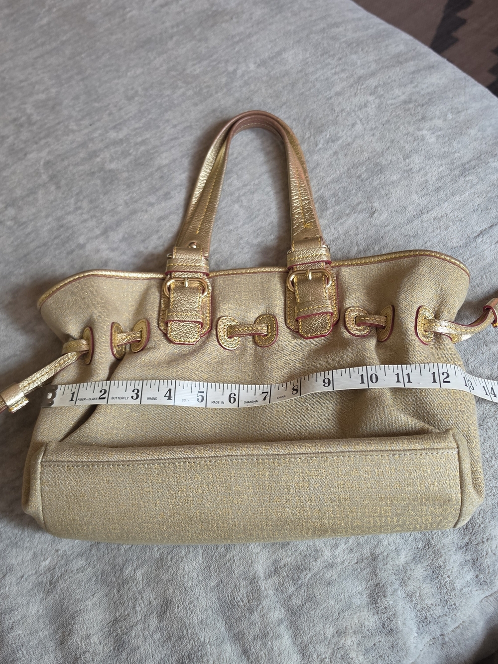 Gold Metallic Satchel Handbag Dooney & Bourke - Picture 4 of 8